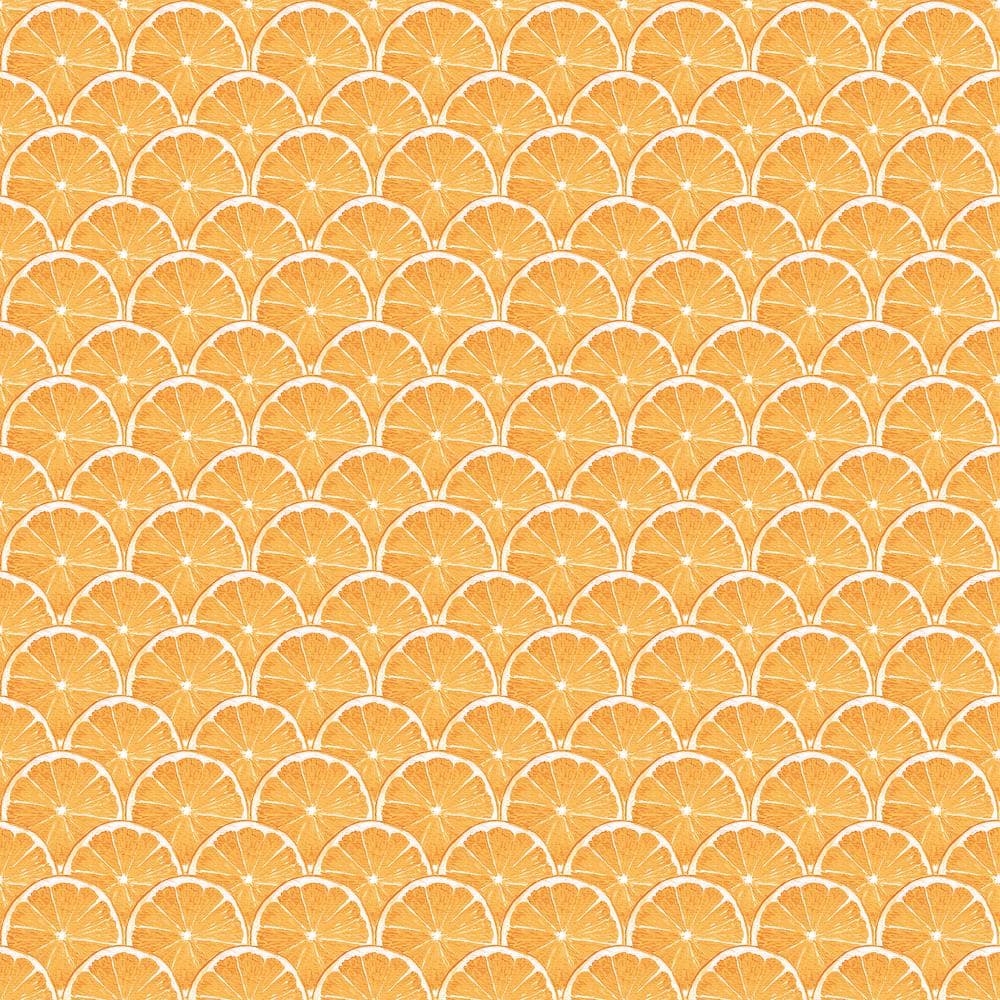 Orange Scallop Orange Matte Finish Vinyl on Non-Woven Non-Pasted Wallpaper 
