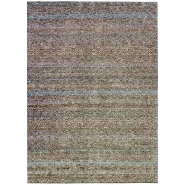 Addison Rugs Chantille Machine Washable Indoor/Outdoor Abstract ACN2106 Brown 9 ft. x 12 ft. Area Rug