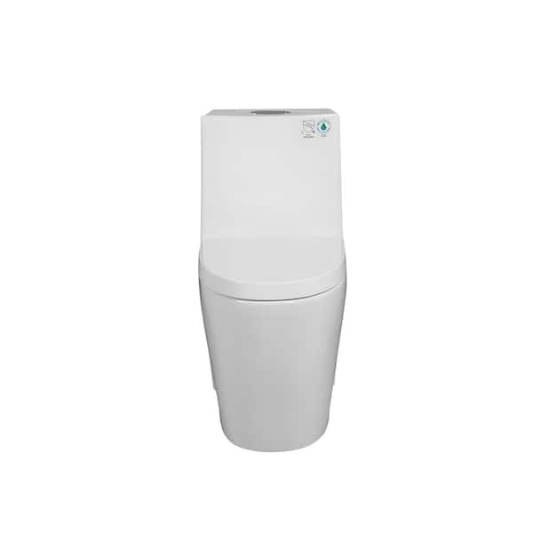 UPIKER Lifelive 1-Piece 1.1/1.6 GPF Dual Flush Elongated Toilet in Glossy White