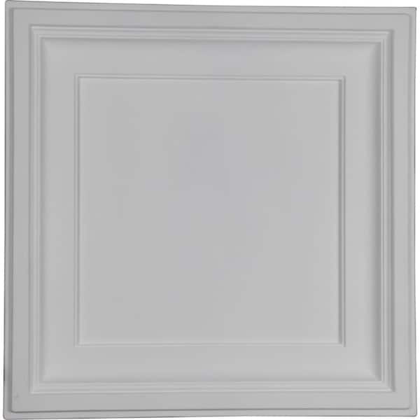 Ekena Millwork Traditional 2 ft. x 2 ft. Glue Up or Nail Up Polyurethane Ceiling Tile in White