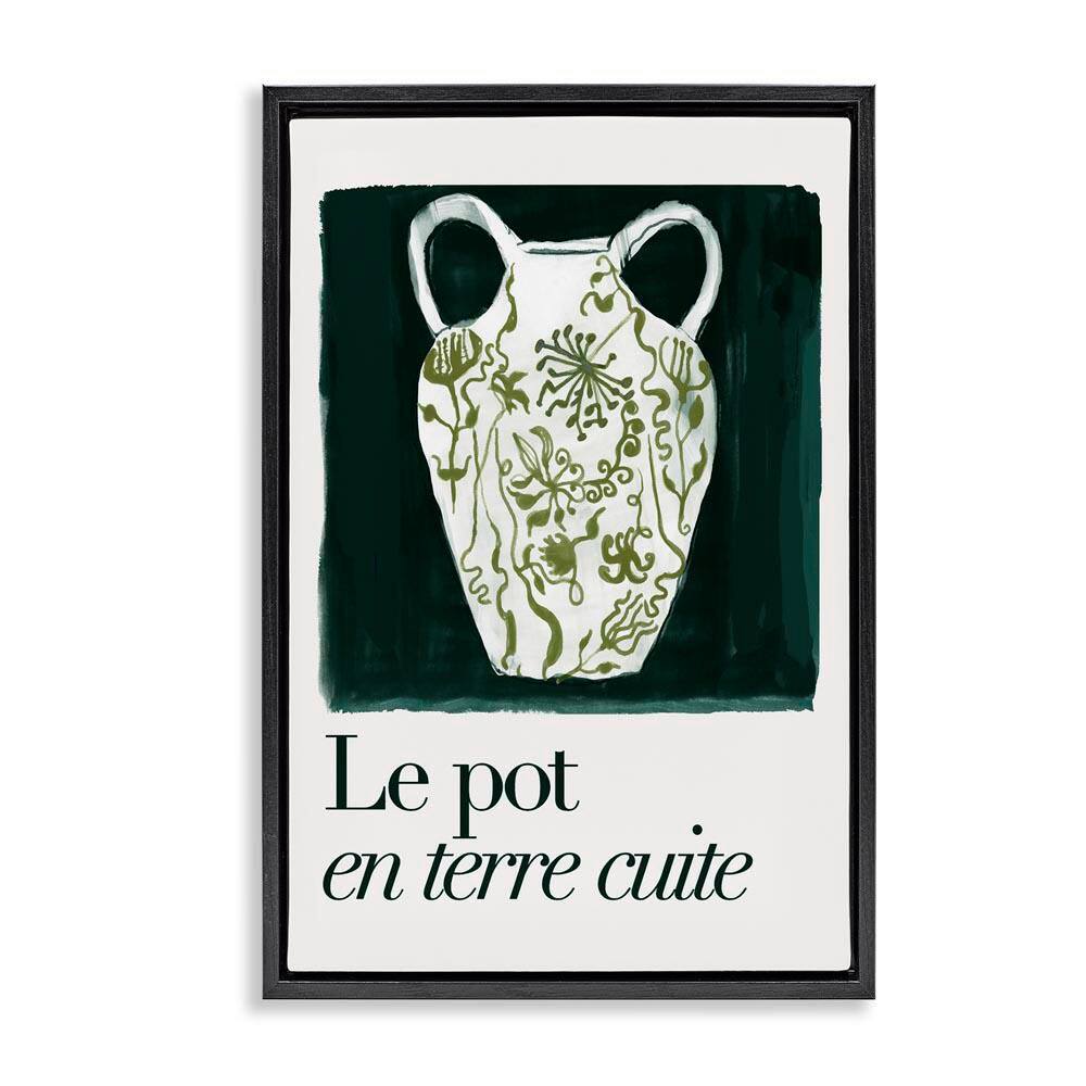 Floral Pot Vase by cartissi Black Floater Frame Typography Graphic Art Print 25 in. x 17 in. price history on PriceWatchPro
