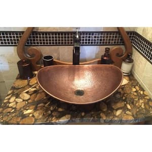 Confucius 16 Gauge 19 in. Copper Vessel Bath Sink in Antique Copper