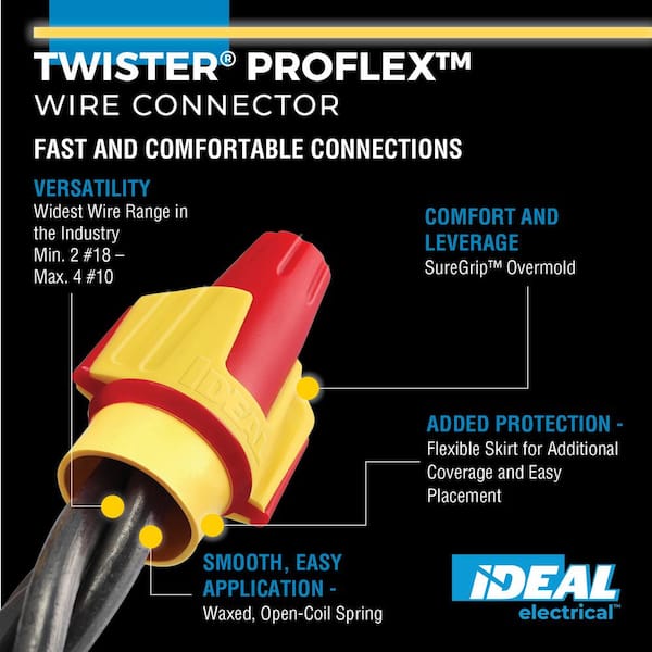 Twister ProFLEX Red/Yellow Wire Connector, Jar of 100