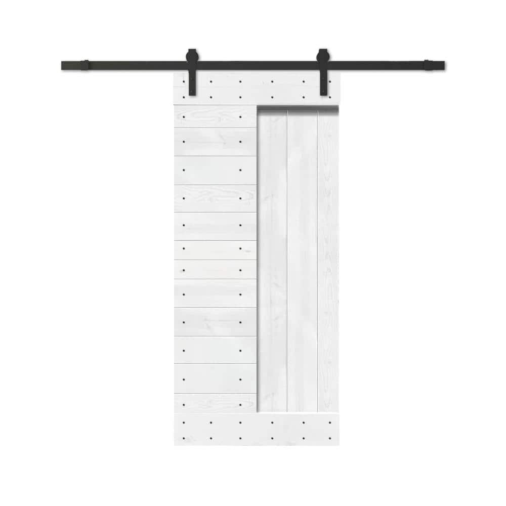 CALHOME 38 in. x 84 in. White Stained DIY Knotty Pine Wood Interior