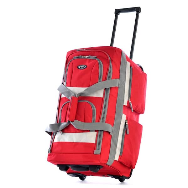 Olympia USA 26 in. Red 8-Pocket Rolling Duffel