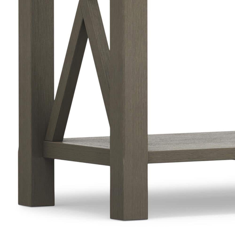 Contemporary Farmhouse Gray Wood Console Table with Storage