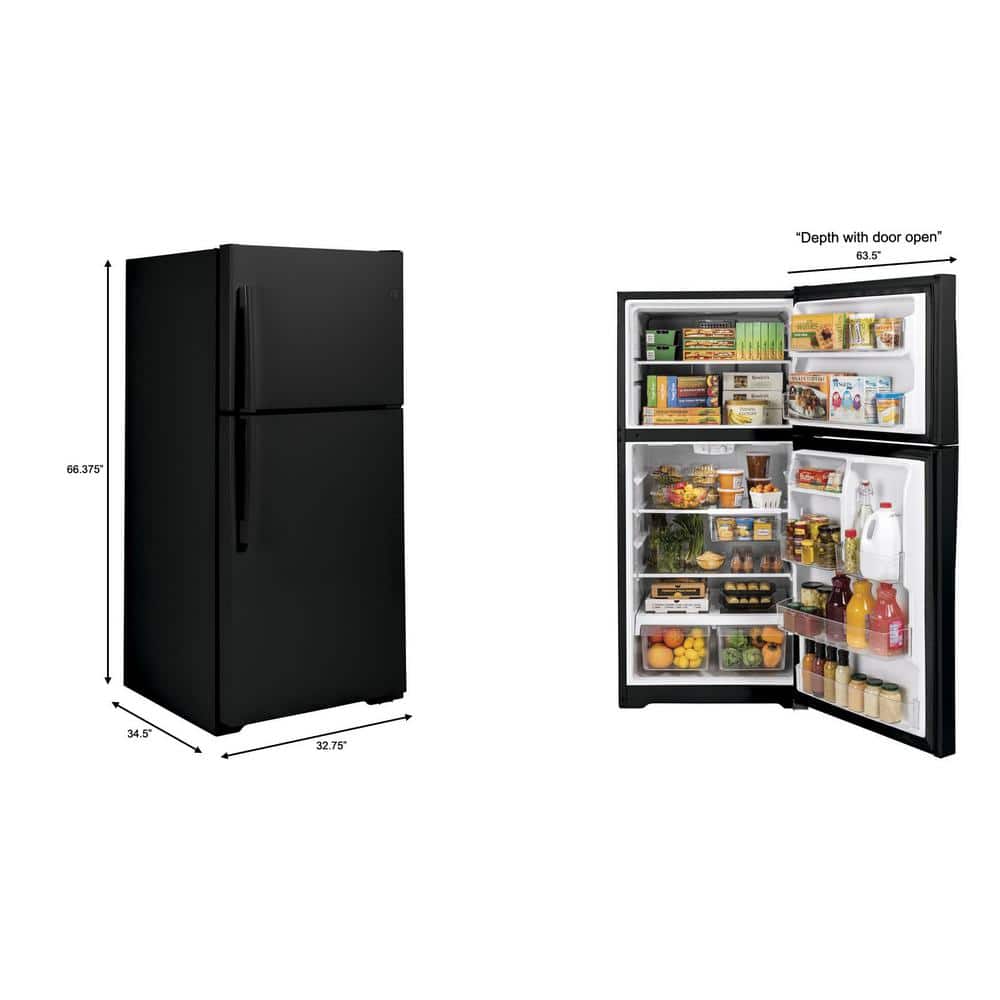 Black 21.9 Cu. Ft. Smart Energy Star Top Freezer Refrigerator