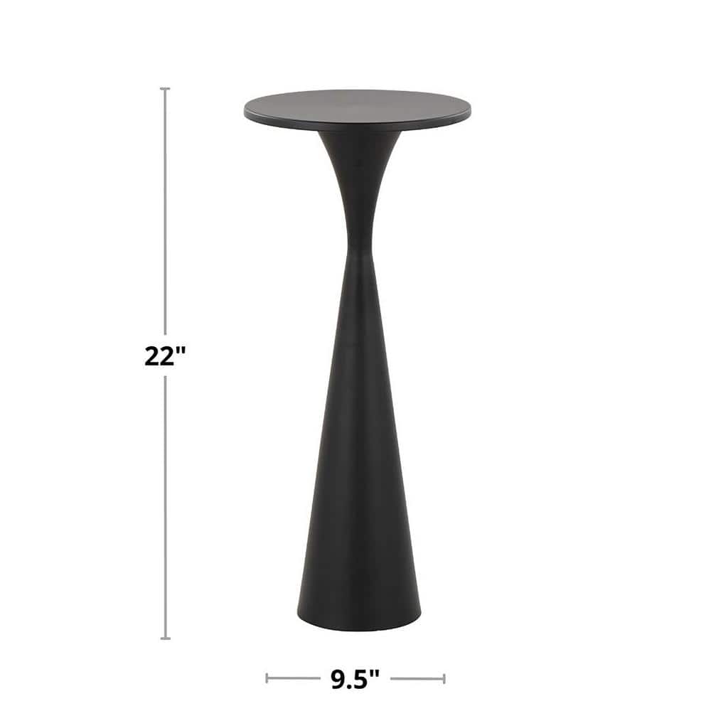 Gemma 9.5 in. Modern Brass Round Metal Top End Table - thumbnail 3