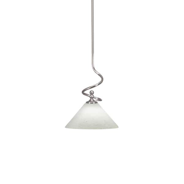 Unbranded Royale 100 W 1-Light Brushed Nickel Standard Mini Pendant Light with Glass Shade