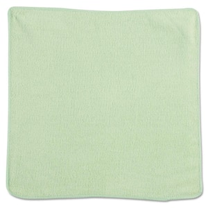 12 in. x 12 in. Light Commercial Green Microfiber Cloth (24-Count)