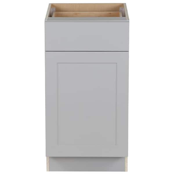 Hampton Bay Cambridge Gray Shaker Assembled Base Cabinet with Soft Close Full Extension Drawer (18 in. W x 24.5 in. D x 34.5 in. H)