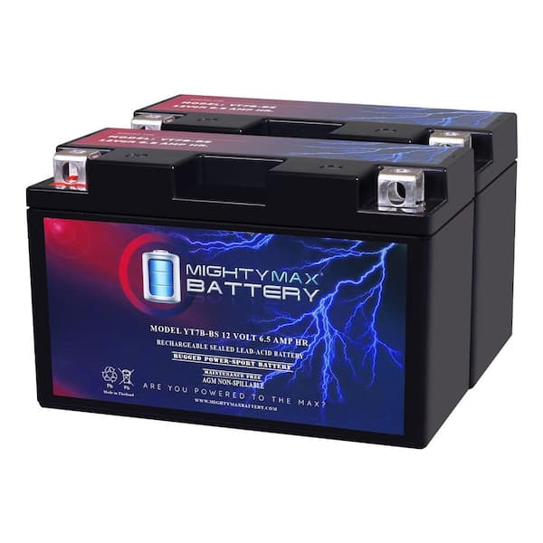 MIGHTY MAX BATTERY YT7B-BS 12-Volt 6.5AH Replacement Battery compatible with Moose Utility Division 2113-0230 - 2 Pack