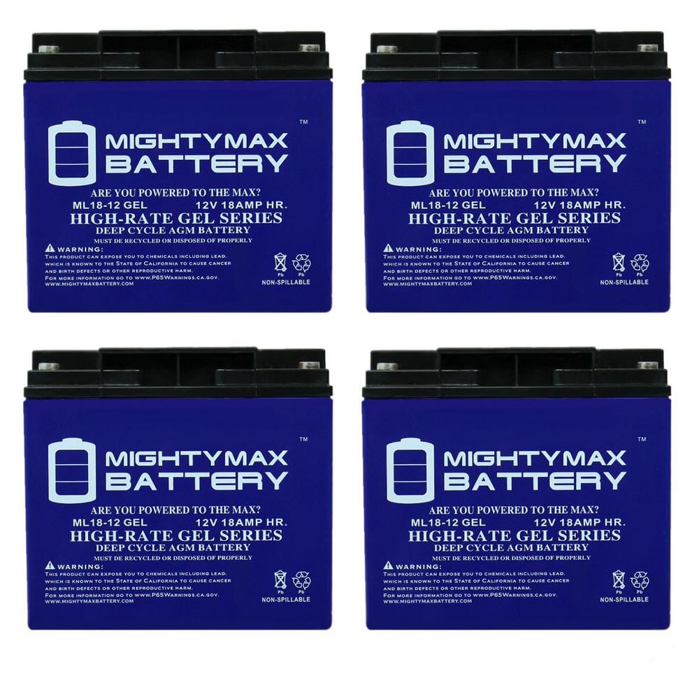 MIGHTY MAX BATTERY 12V 18AH GEL Replacement Battery for AGM SLA1116 - 4 ...