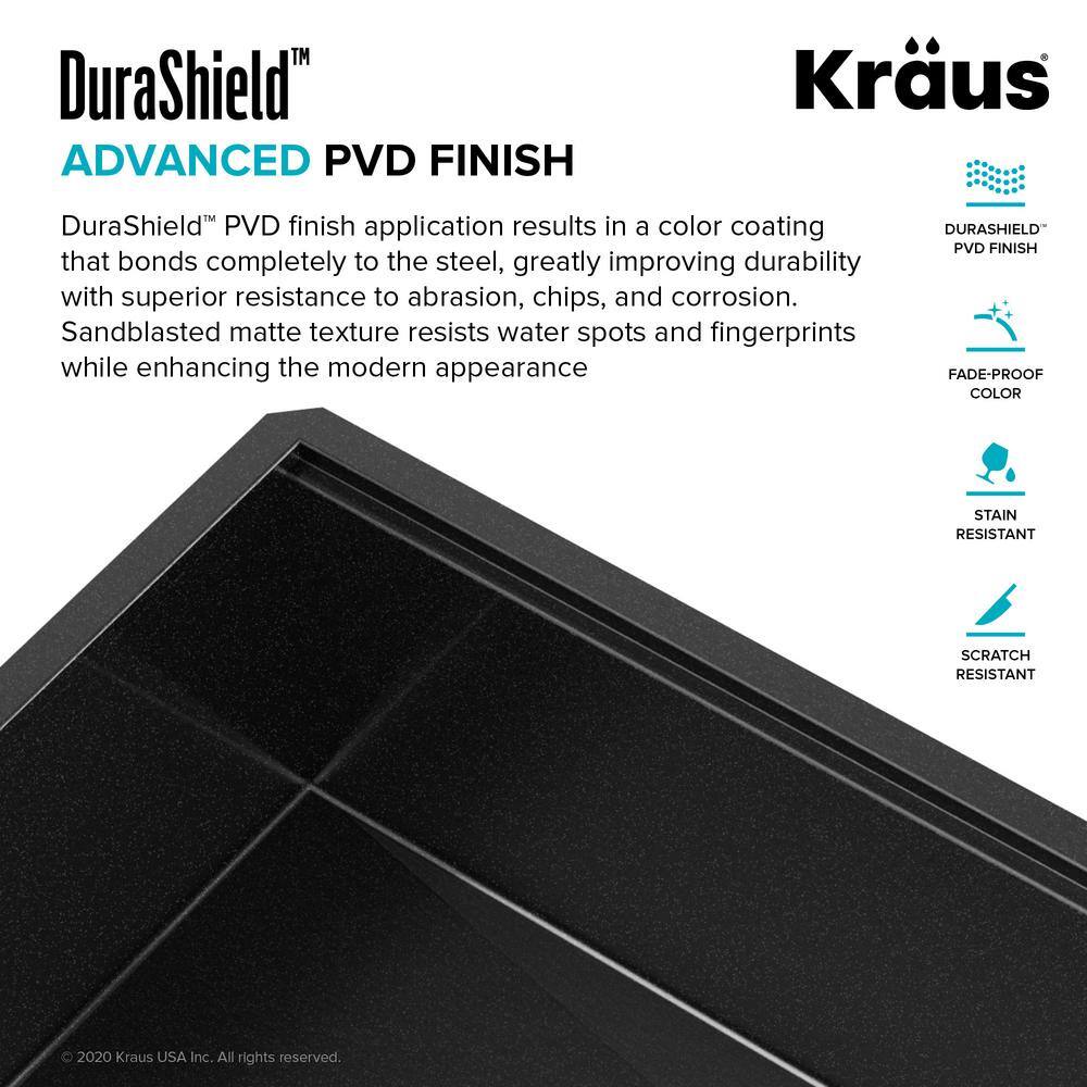 Kore 33" Gunmetal Stainless Steel Farmhouse Sink with Accessories