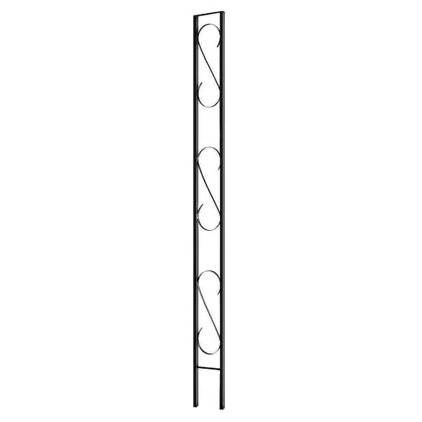 Village Ironsmith Scroll Design 9 in. W x 8 ft. H Black Steel Flat Decorative Column