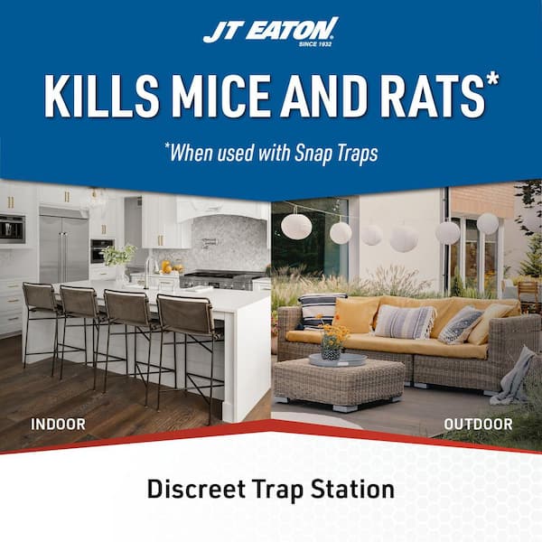 JT Eaton Rat Size Steel Snap Trap Station with Clear Inspection