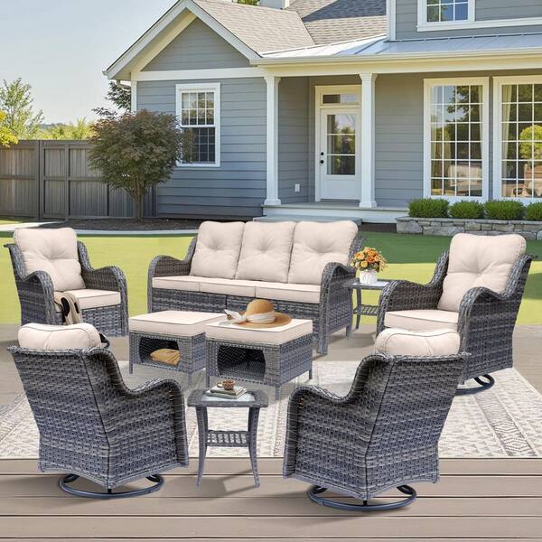 Rattan Rocking Chair Outdoor Swivel Rocker Patio Chairs Sets Of