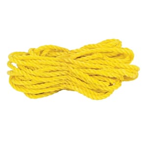 Everbilt 3/8 in. x 50 ft. Yellow Hollow Braid Polypropylene Rope 72764 -  The Home Depot