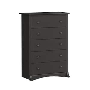 Sonoma 5-Drawer Washed Black Chest of Drawers