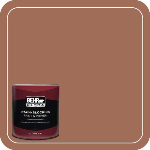 BEHR ULTRA 1 qt. #230F-6 Earth Tone Flat Exterior Paint & Primer