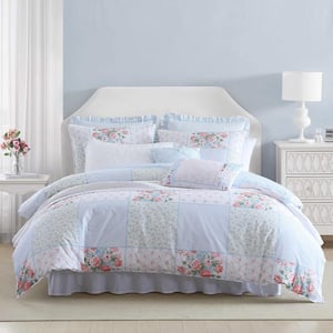 Laura Ashley Hope Patchwork 7-Piece Blue Pink and Green 100