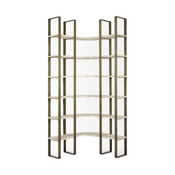 HomeRoots Mariana Gold 6 Tiers Metal Shelving Unit (37 in. x 90 in. x 37 in.)