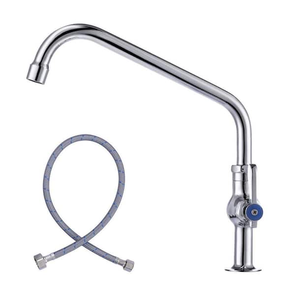 10 in. Commercial Single Handle Deck Mount Standard Kitchen Faucet in Polished Chrome