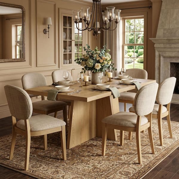 Spruce & Spring Arthur Modern Wood Yellow Oak 71-87 in. 4 Legs