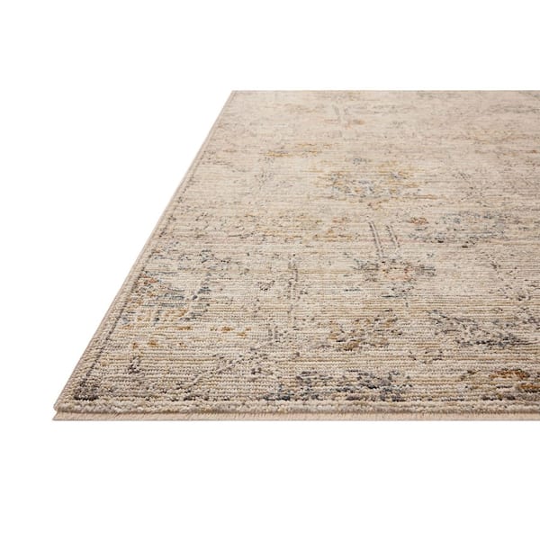 Milena Ivory / Granite 7 ft. 10 in. x 7 ft. 10 in. Round Traditional Area Rug