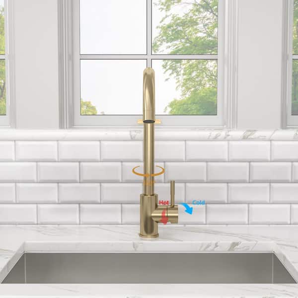 Single Handle Single Hole Bathroom Faucet in Brushed Nickel