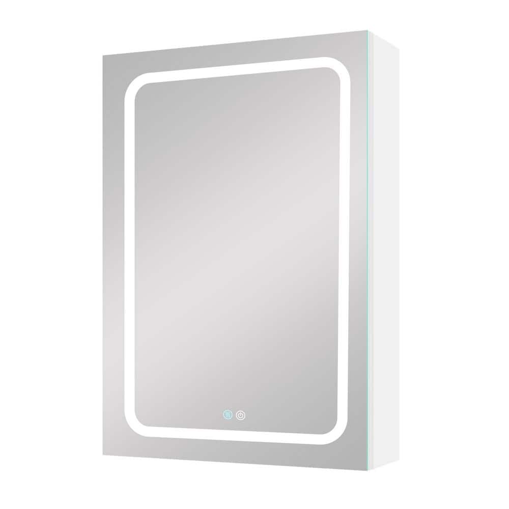 20 in. W x 30 in. H Rectangular Aluminum Medicine Cabinet with Mirror With 