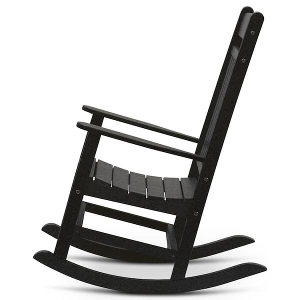 Durogreen Classic Rocker Black Plastic, Black Plastic Outdoor Rocking Chairs