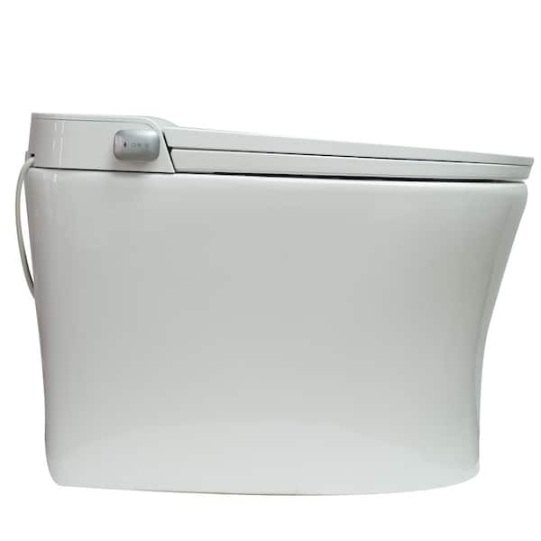 Plywell 1-piece 1.25 GPF Dual Flush Elongated Smart Bidet Toilet in White