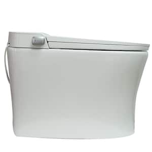 1-Piece 1.25 GPF Dual Flush Elongated Smart Bidet Toilet in White