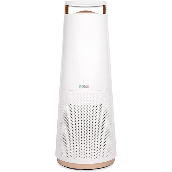 DH Lifelabs Aaira Plus HEPA 459 sq. ft. HEPA-True Tower Air Purifier in White with HOCI Technology WiFi-Enabled