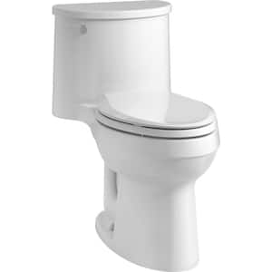 Adair Comfort Height 1-Piece 1.28 GPF Single Flush Elongated Toilet with AquaPiston Flush Technology in White