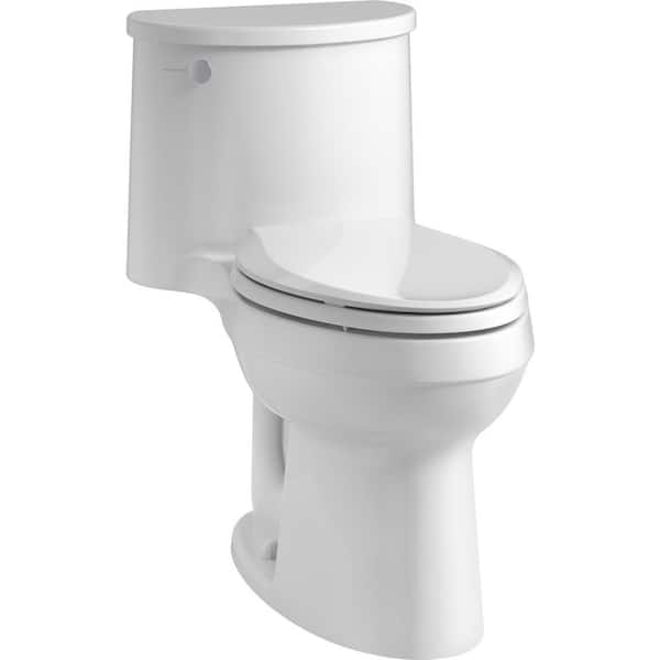 KOHLER Adair Comfort Height 1-Piece 1.28 GPF Single Flush Elongated Toilet with AquaPiston Flush Technology in White