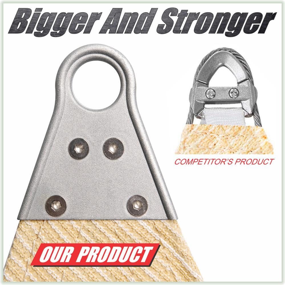 Beige 20' Triangle Shade Sail with Stainless Steel Rings
