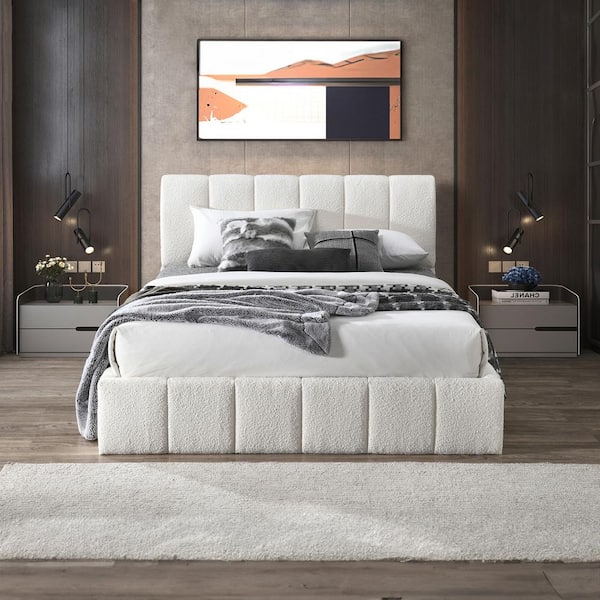 Ashcroft Furniture Co Pearl White Solid Wood Frame Queen Size Platform Bed