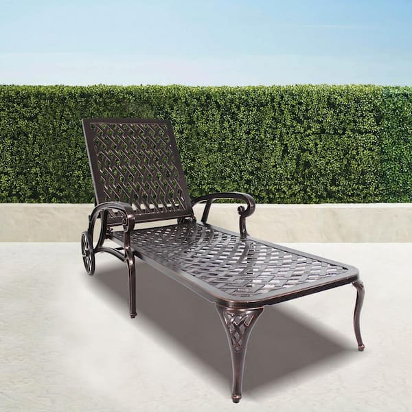 Cast aluminum chaise discount