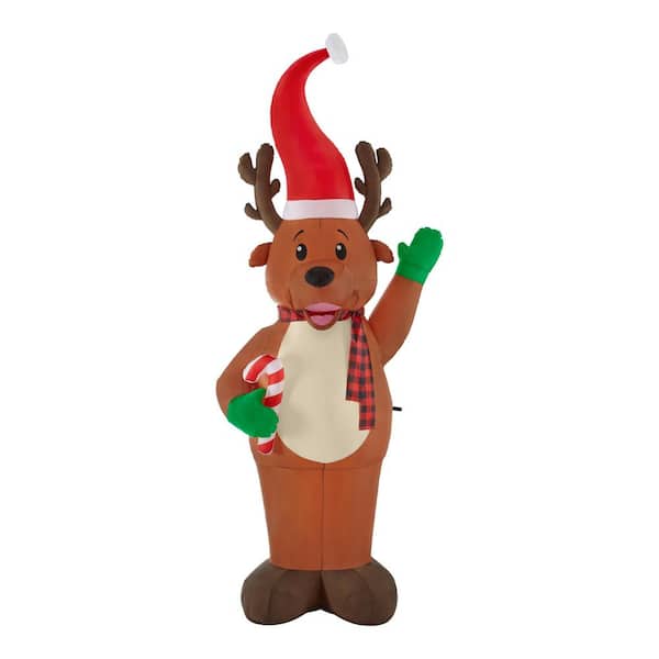 Home Accents Holiday 9 ft Pre-Lit LED Giant-Sized Airblown Reindeer Christmas Inflatable