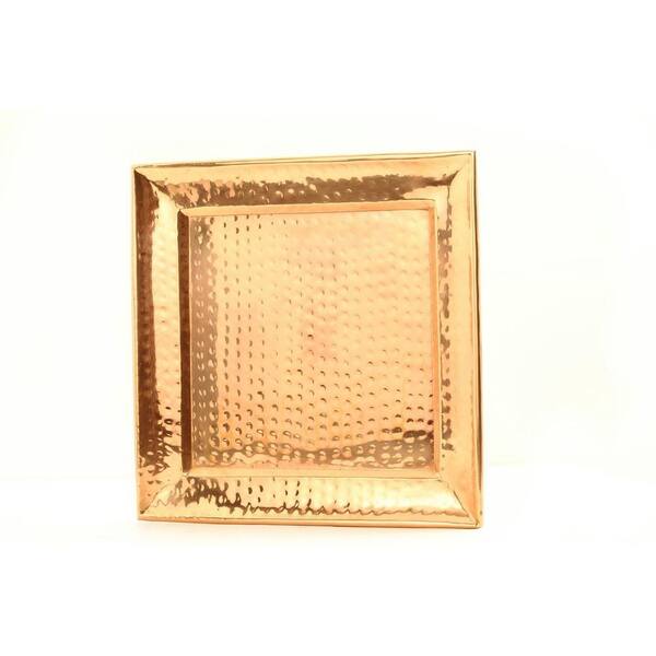 Old Dutch 11 in. Square Decor Copper Hammered Tray