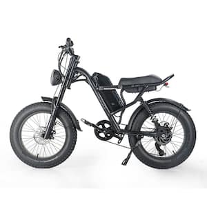 500W Mountain Electric Bicycle Out Door With Fat Tiire Ebike in Black