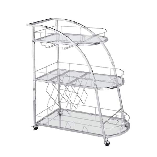 Tileon Silver Kitchen Cart with Wheels