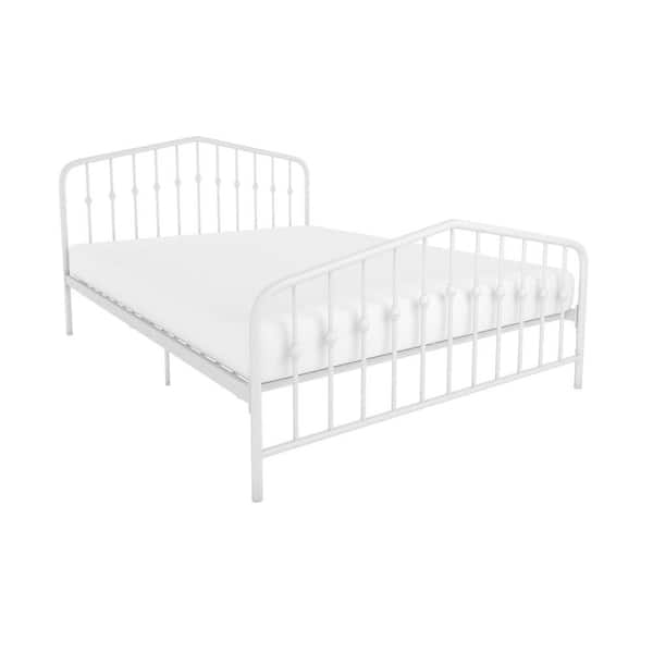 Bushwick White Metal Frame Queen Size Platform Bed