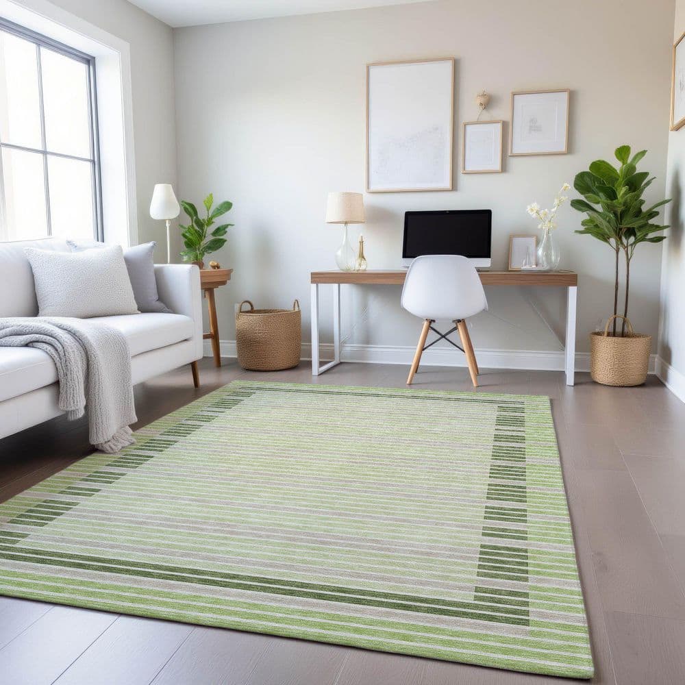 Mayfield Premium Machine Washable Abstract AMF1398 Aloe 9 ft. x 12 ft. Area Rug price history on PriceWatchPro