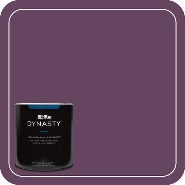 BEHR DYNASTY 1 qt. #MQ5-35 Plum Rich One-Coat Hide Satin Enamel Interior Stain-Blocking Paint and Primer