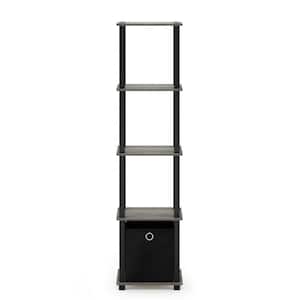 Turn-N-Tube French Oak Grey/Black/Black Display Decorative Shelf with 1-Bin