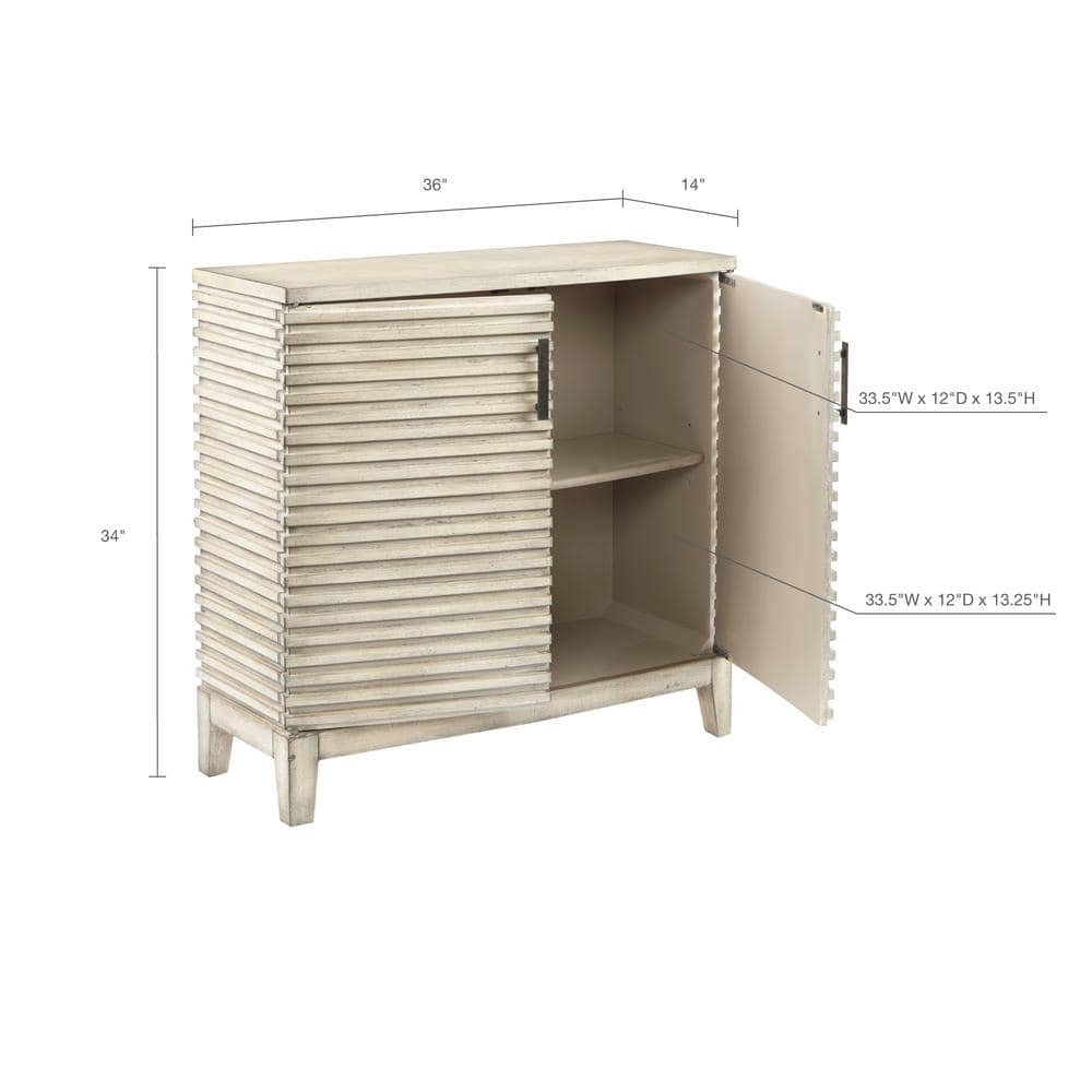 Cream Distressed Wood Modern Chest of Drawers