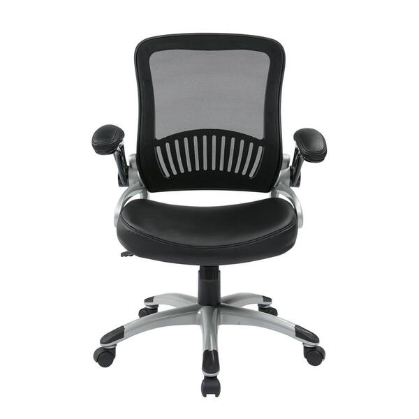 Office Star Products Black Bonded Leather Screen Back Seat Managers Chair